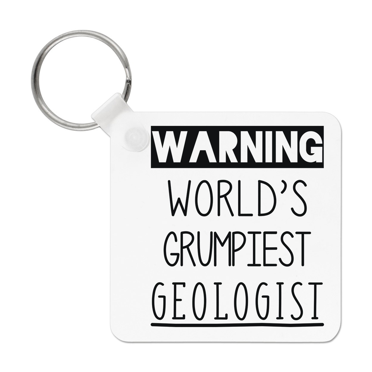 Warning World's Grumpiest Geologist Keyring Key Chain Grumpy Awesome Best Funny