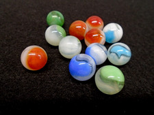 VINTAGE 12 VITRO AGATE CO. PATCH, CONQUEROR MARBLES EXCELLENT CONDITION