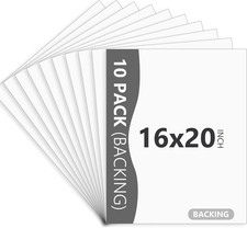 10 Pack 16x20 White Backing Boards, Uncut Mat Board 16x20, Acid Free