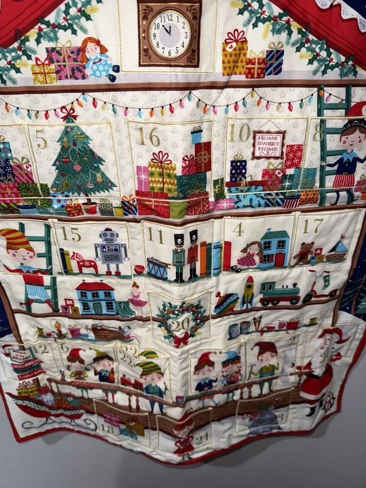 Christmas Advent Calendar Santa's Workshop 21x27” EUC N - Image 3 of 4