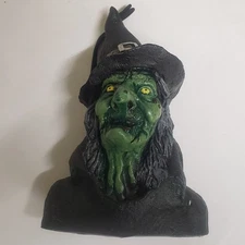 Vintage The Paper Magic Group Hanging Witch 2003 Halloween Green Face Wart Nose