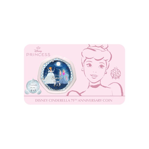 Disney Cinderella 75th Anniversary Limited Edition BU Farbe Silbermünze 2025 - Bild 3 von 5