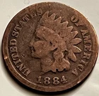 1884 Indian Head Cent Penny Circulated Antique US Coin Collection BN1120