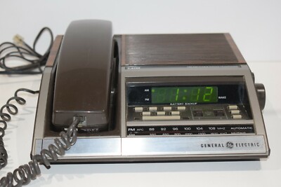 Vintage Ge Fm Am Alarm Clock Radio Telephone Model 7 4722 Tested Ebay