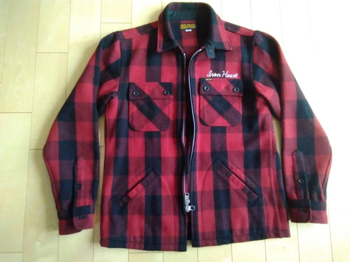 Iron Heart IHW-02 Melton Wool Block Check CPO Jacket Size L