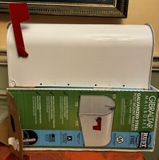 Gibraltar Rust Resistant Post Mount Mailbox Steel White Med Capacity USA