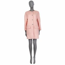 58938 auth BALENCIAGA baby pink cotton Between-Season Collarles Coat Jacket 38 S