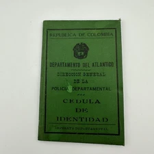 Vtg 1936 Obsolete Republic Columbia Atlantic Dept Gen Director Police ID Card