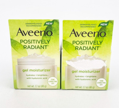 Aveeno Positively Radiant Hydrating Gel Moisturizer 1.7oz Lot of 2