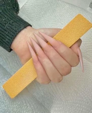 Double Sided Acrylic Nail File - Jumbo Yellow Square 80/80 grit (100-Files)