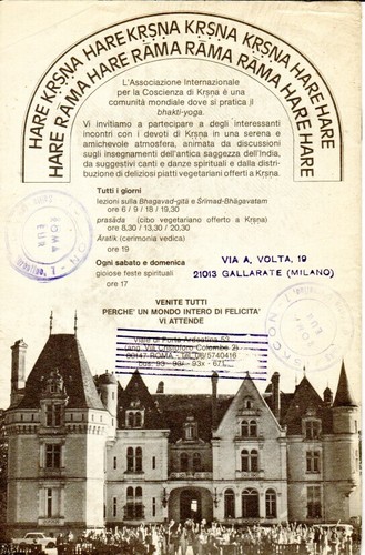 Prospekt 1977 gestempelt HARE KRSNA - Internationale Vereinigung für Kṛṣṇa-Bewußtsein - Bild 2 von 5