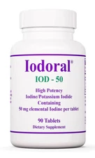 Optimox Iodoral High Potency Thyroid Support Supplement 50mg - 90 Tabs Exp 08/27