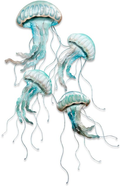 Jellyfish hand crafted metal wall art nautical decor(slightly imperfect