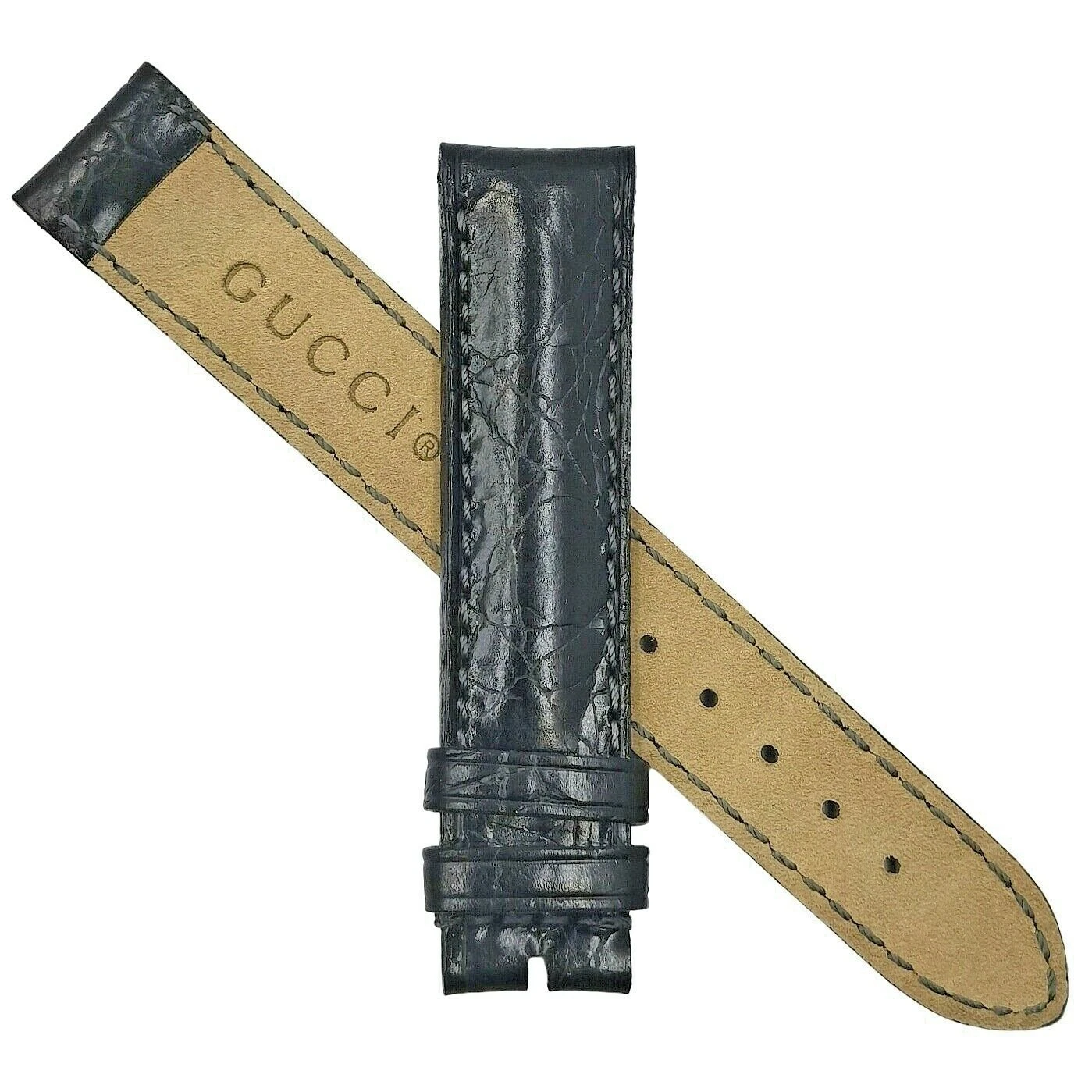 GUCCI   17 MM x 16 MM   BRACELET DE MONTRE EN CUIR VÉRITABLE   OEM   BRACELET   BRACELET NEUF