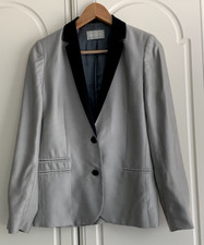 Zadig & Voltaire Maison Deluxe Grey Tuxedo-jacket-blazer Pockets Size 36 Small