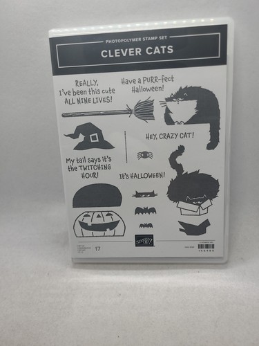 CLEVER CATS Stamp Set Stampin Up Kitty Halloween Crazy Cat Broom Nine Lives - Picture 23 of 23