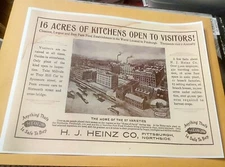 1905 Pittsburgh PA. HJ Heinz Co. Ad With Streetcar Trolley Directions New Poster