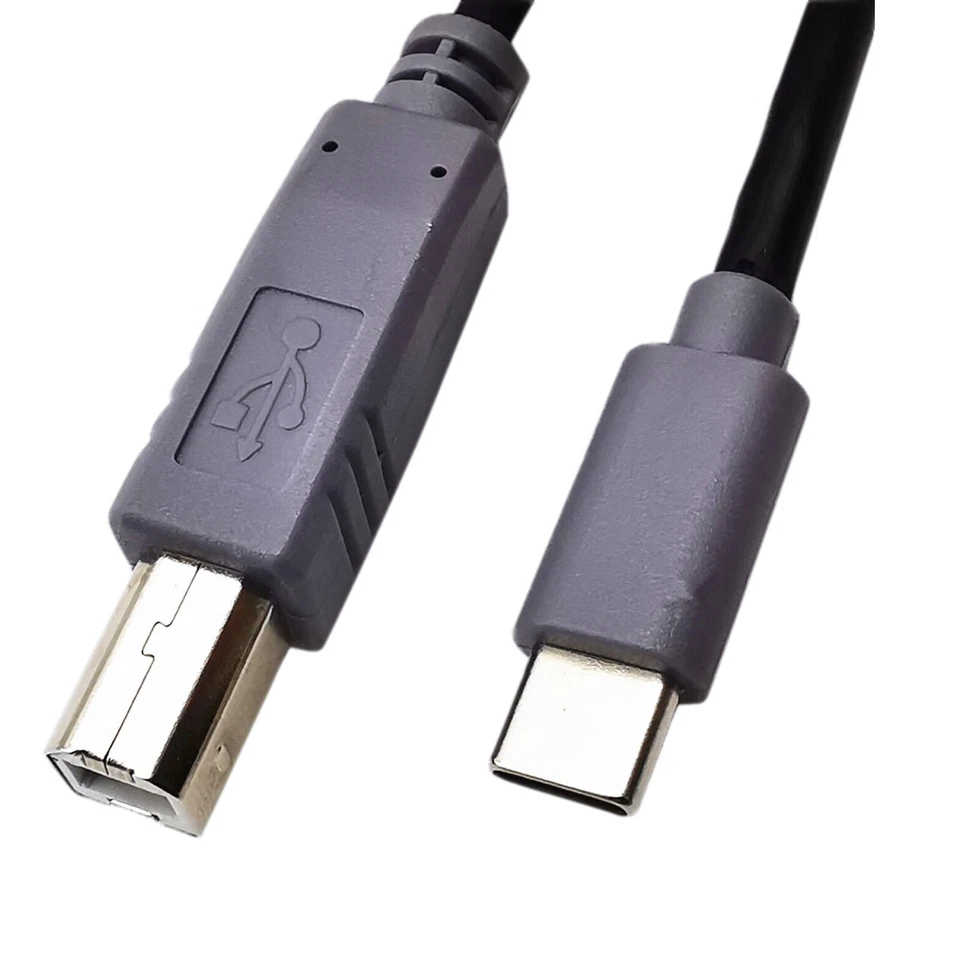 USB Printer 2.0 B Male to USB-C 3.1 Type C Male OTG Data CellPhone Cable Cord 1m - Image 2 of 4
