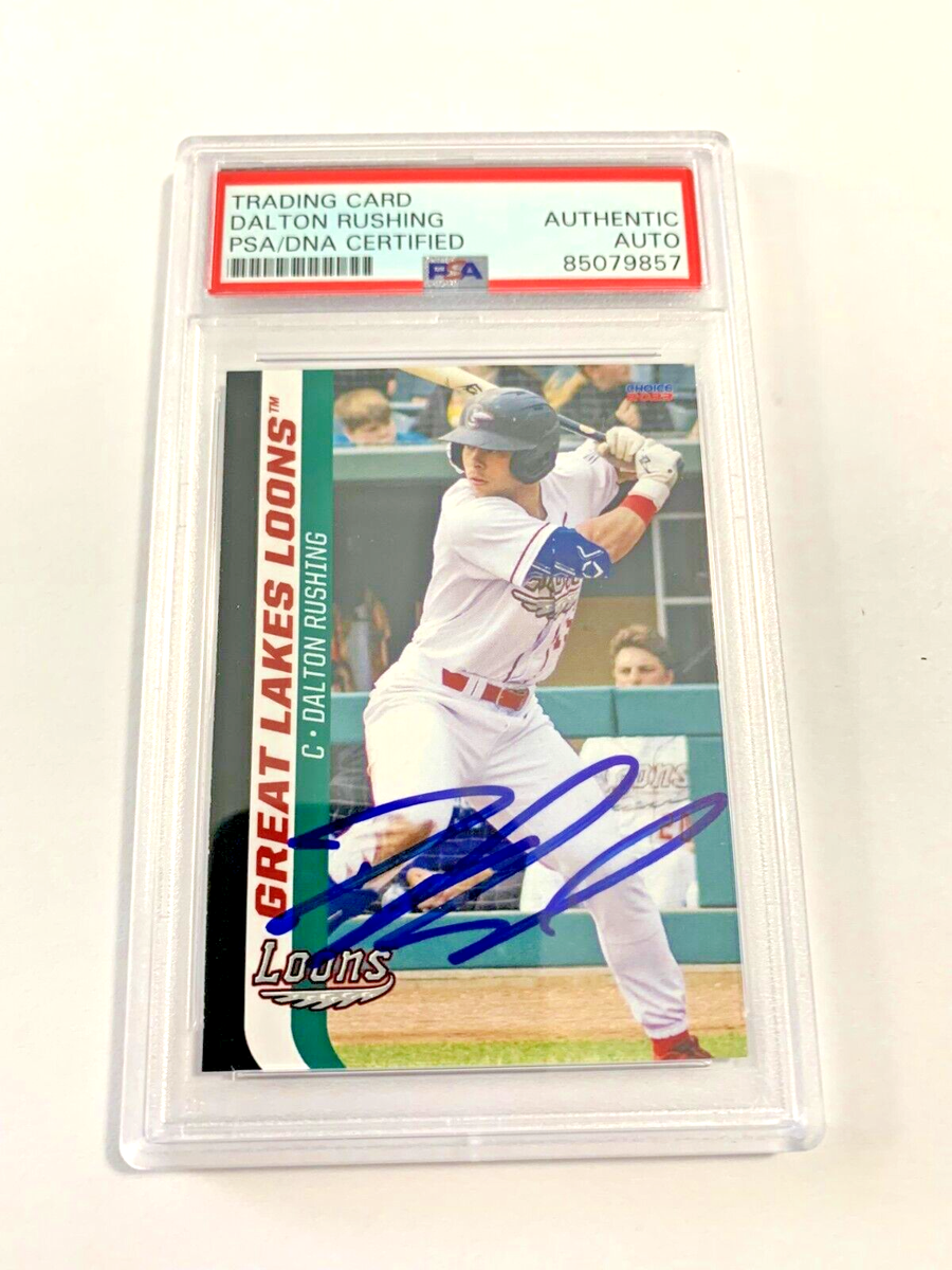 Dalton Rushing autograph signed 2023 Great Lakes Loons baseball 