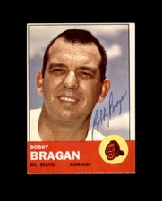 Bobby Bragan Signed 1963 Topps Milwaukee Braves Autographed