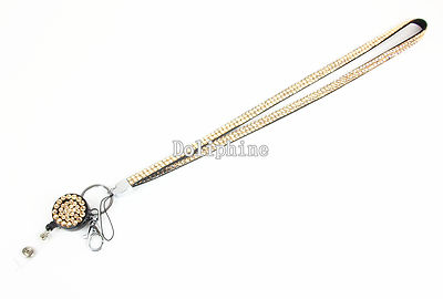 Multi-Color Rhinestone ID Badge Tag Key Retractable Reel Neck LANYARD