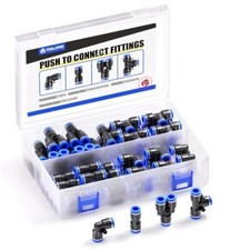 Push To Connect Fittings Air Line Pneumatic Fittings Kit 40 Pieces Air Quick