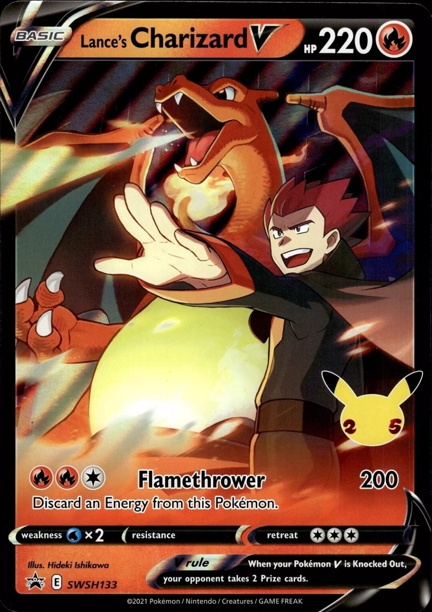 ポケモンカードゲーム Lance's Charizard V 海外版 Pokémon TCG Celebrations Lance's Charizard V Jumbo Black Star