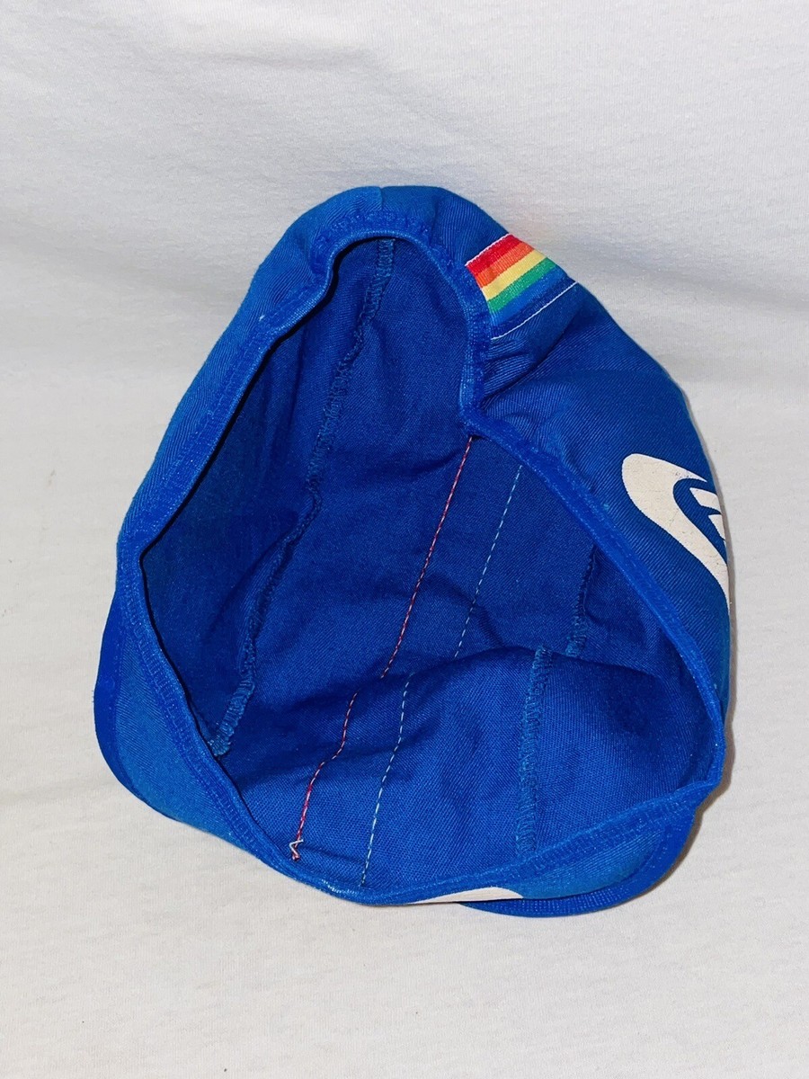 Vintage 80's Nike Cycling Cap RARE Blue With Middle Rainbow Vintage 80's Nike Cycling Cap RARE Blue With Middle Rainbow