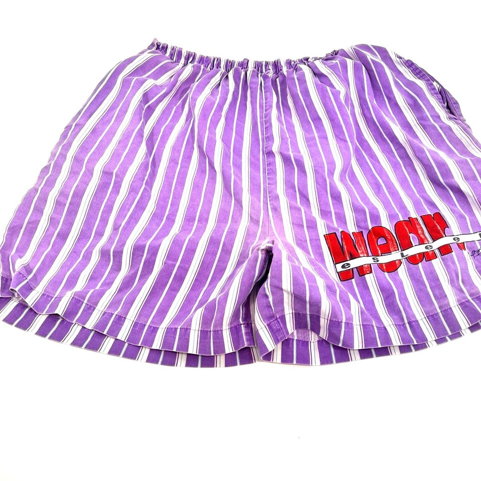 vintage 1990s ESleep Cotton pajama set purple white stripe unisex