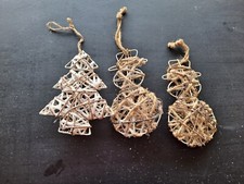 Woven snowmen 2 and Christmas Tree 1 Decoration Ornaments