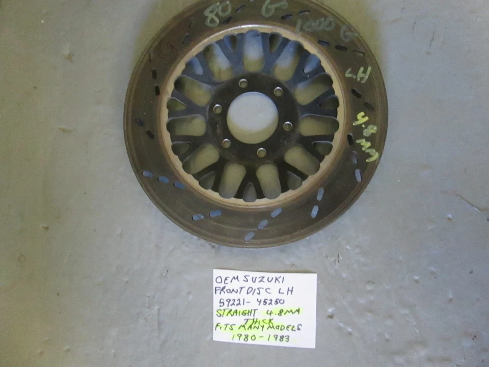 DISCO FRENO DELANTERO IZQUIERDO SUZUKI 1980-1983 59221-45250 4,8 MM RECTO Foto 2 de 4