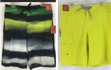 Men's Board Swim Shorts Multi Color Stripe Pockets New with tags Beach Surfer