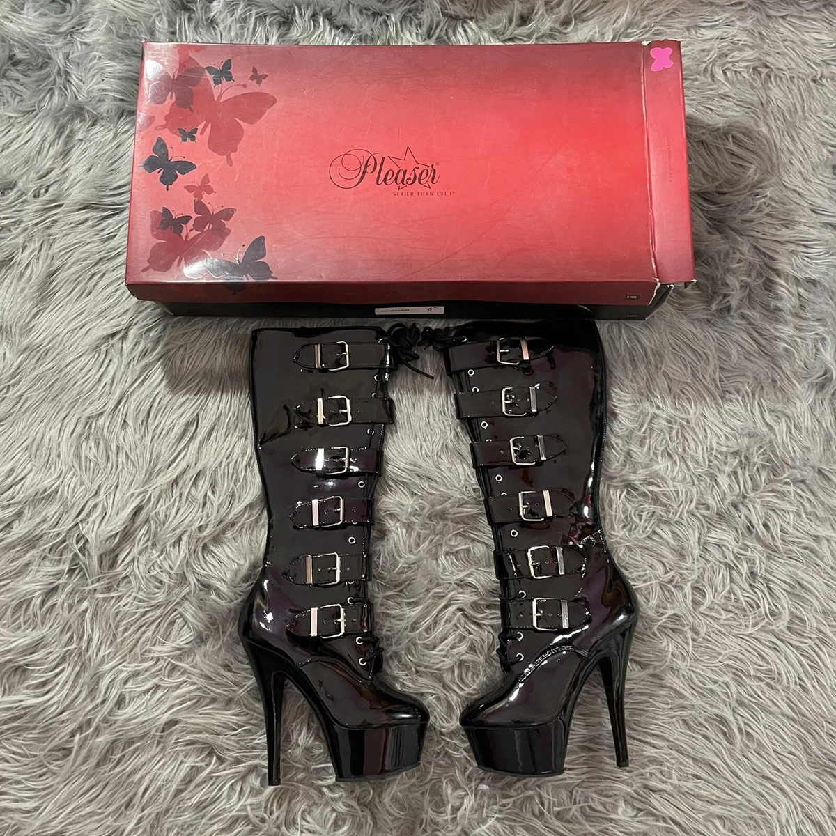 Pleaser buckle boots clearance