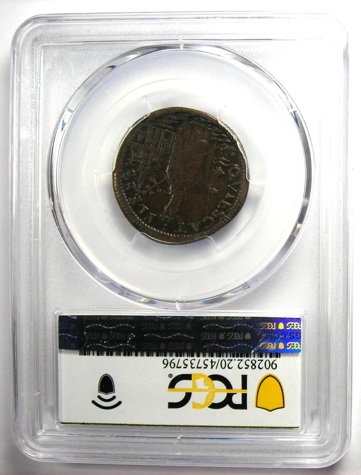 1670 New Jersey St Patrick Farthing Colonial Coin 1/4P - PCGS VF20 - $1500 Value - Image 3 of 4