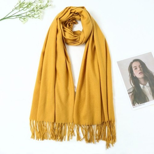 Women Scarf Pashmina Wool Thick Warm Plain Ladies Neck Shawl Head Wrap Scarves - Picture 83 of 83