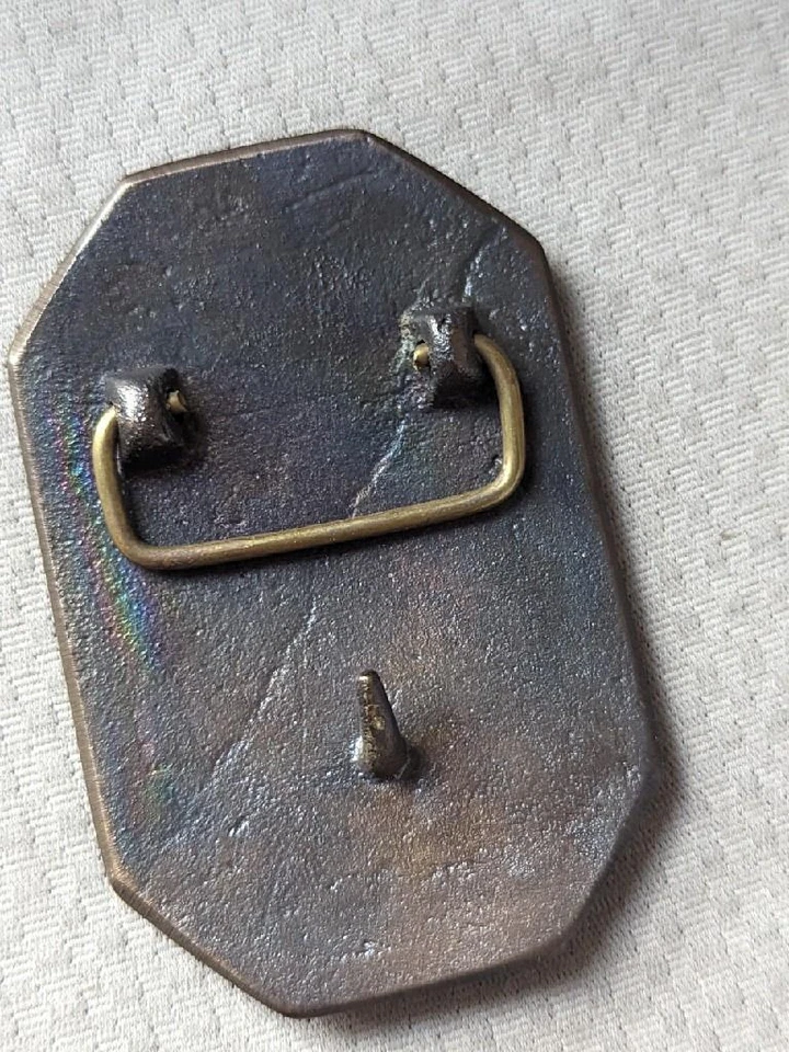 老式 20 世纪 70 年代拖拉机 JOHN DEERE 皮带扣黄铜农业西部牛仔 — 第 3/4 张图片