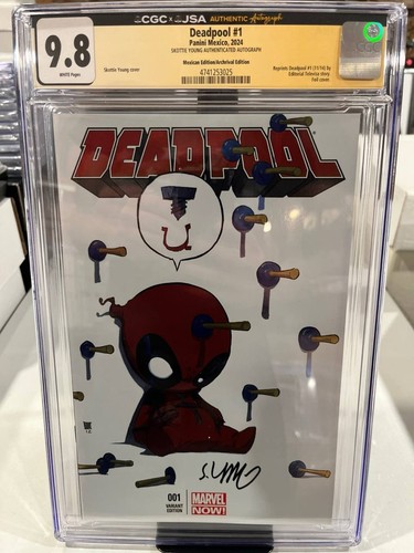Deadpool #1 Panini Mexico Variant CGC 9.8 JSA  Skottie Young signed L@@K!