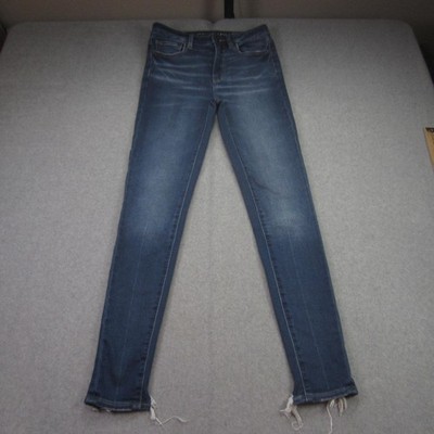 American Eagle Jeans Womens 4 Long Super Hi-Rise Jegging Stretch Distressed