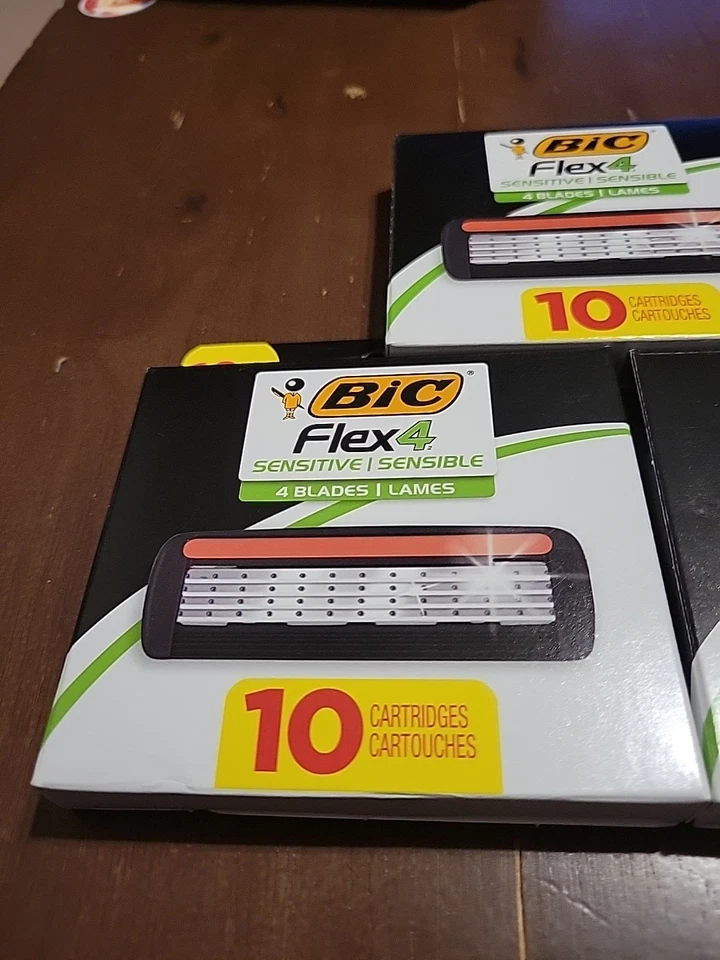 Flex 4 cartuchos de afeitar recargables 4 cabezales de hoja piel sensible (lote de 3) 30 CT Foto 4 de 4