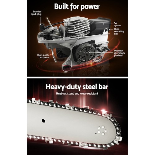 Giantz Chainsaw Petrol 88CC 24" Bar Commercial E-Start Pruning Chain Saw 6.8HP - Picture 5 of 7