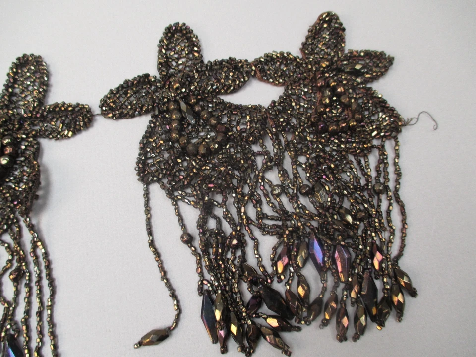 Antique Victorian Beaded Applique trim - Image 3 of 4