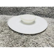 Vintage Tupperware White Chip Dip And Serve Tray Bowl With Lid