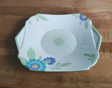 Shelley England Art Deco Eve Shape Blue iris Cake Plate