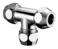 Schell T-Verschraubung FüR Kupferrohre Ø 10 Mm 3/8 Ag X 3/8 Ag X 3/8 Ag Chrom