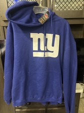 NWT Men  s NFL Team Apparel New York Giants Blue Fleece-Lined Hoodie Size Large