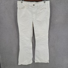 Vintage Lee Jeans Womens 31x33 White 70s Flared Bootcut Bell Bottom