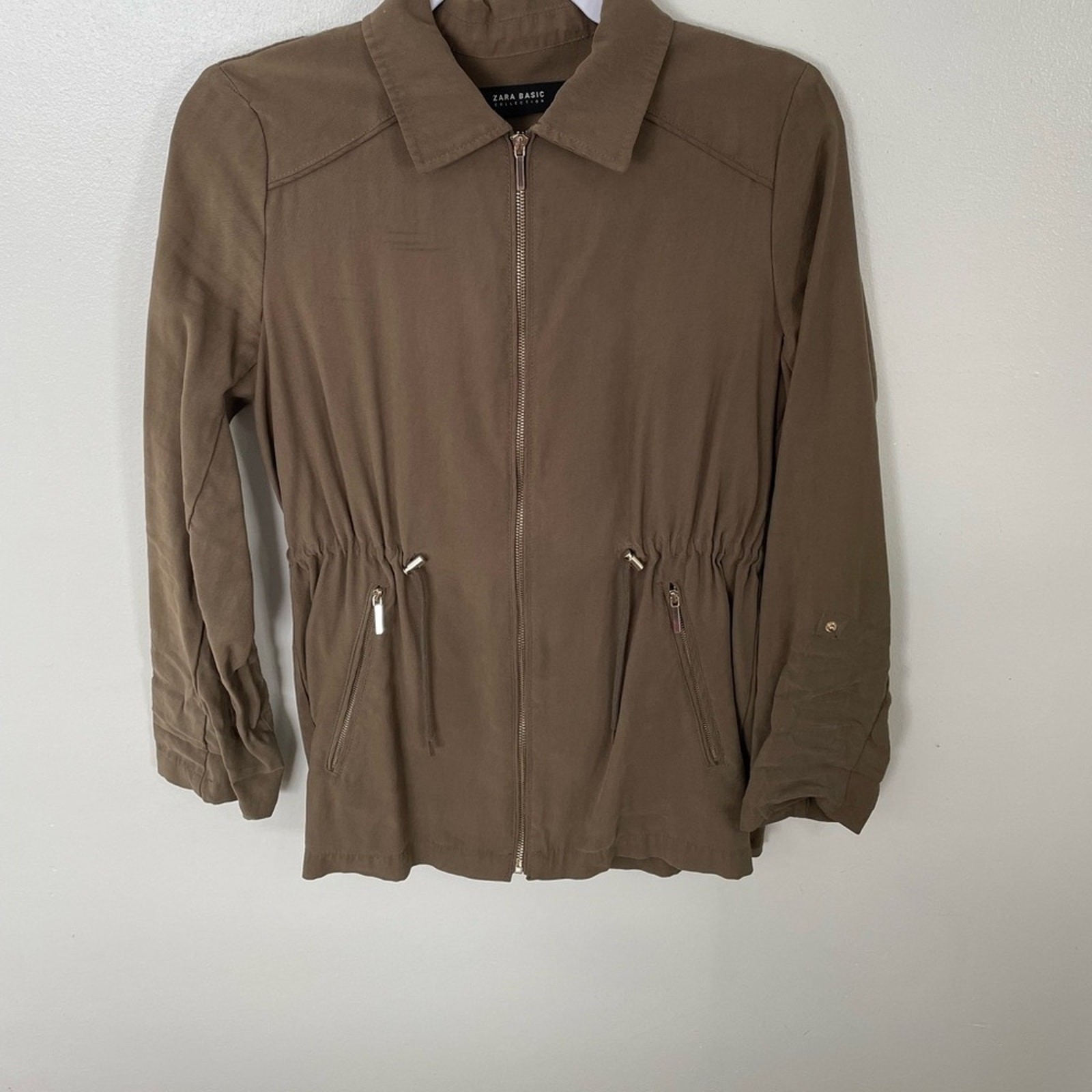 Zara Basic Collection Olive Green Cinched Waist U… - image 4