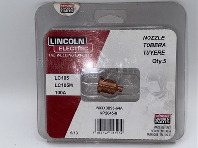 Genuine Lincoln Lc105 Nozzle LC105m 100A Kp2845-8 Qty5 Tomahawk New Old Stock