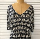 Forever 21 Romper Womens Small V-neck Casual Party Elephant Pattern Outfit — photo 2