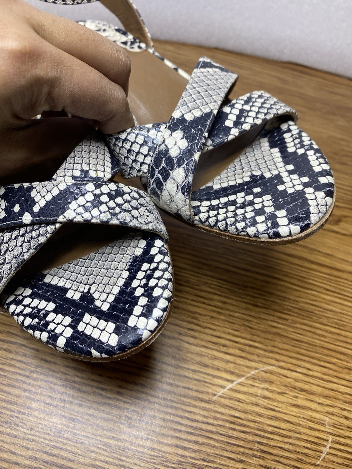 MARGAUX The City Sandal Python Embossed Leather C… - image 6